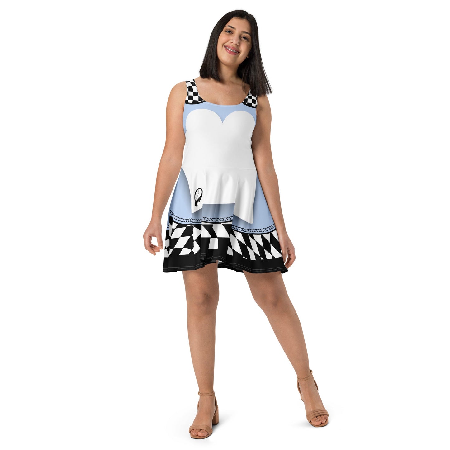 Alice in Wonderland Rave Dress – Trippy Wonderland Costume, Festival Outfit, Fairycore UV Glow Dress, Psychedelic Mad Tea Party Look active wearalice in wonderlandWrong Lever Clothing