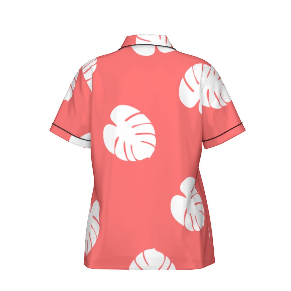 All - Over Print Women's Imitation Silk Pajama Set With Short Sleeve Wrong Lever Clothing