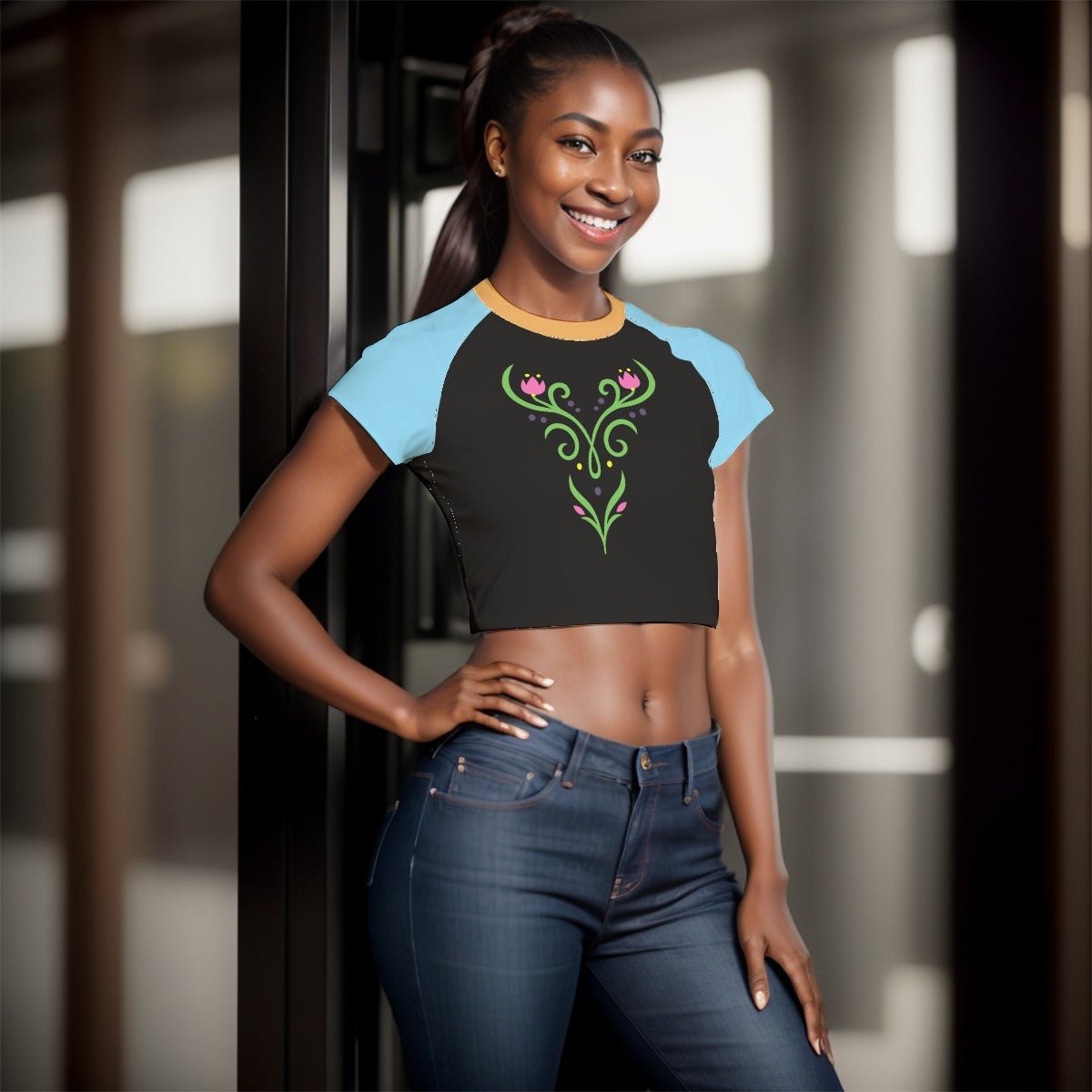 Anna Inspired Women's Raglan Cropped T-shirt Anna Inspired Women's Raglan Cropped T-shirtWrong Lever Clothing