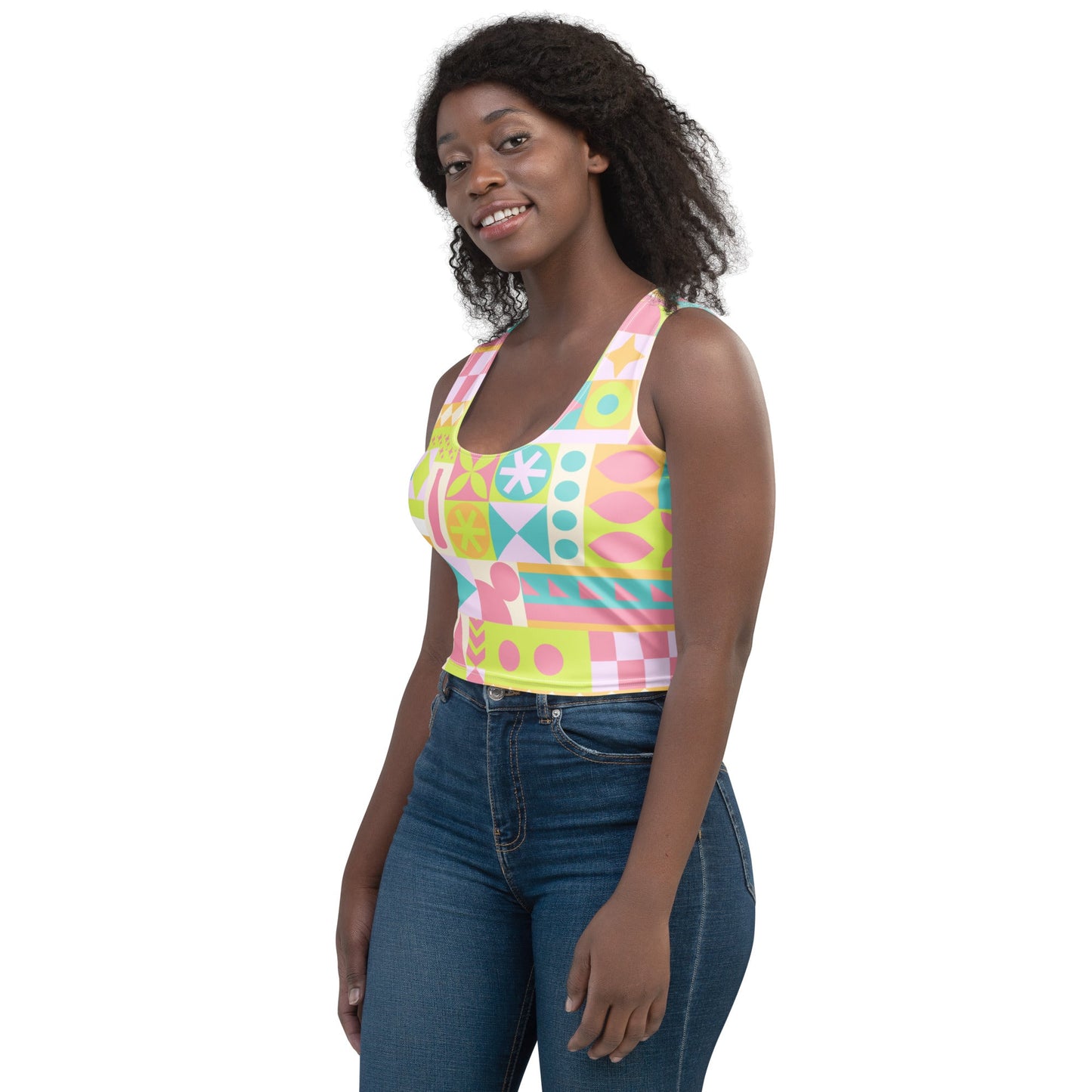 Blair Inspired Pastel Small World Crop Top active wearboundingWrong Lever Clothing