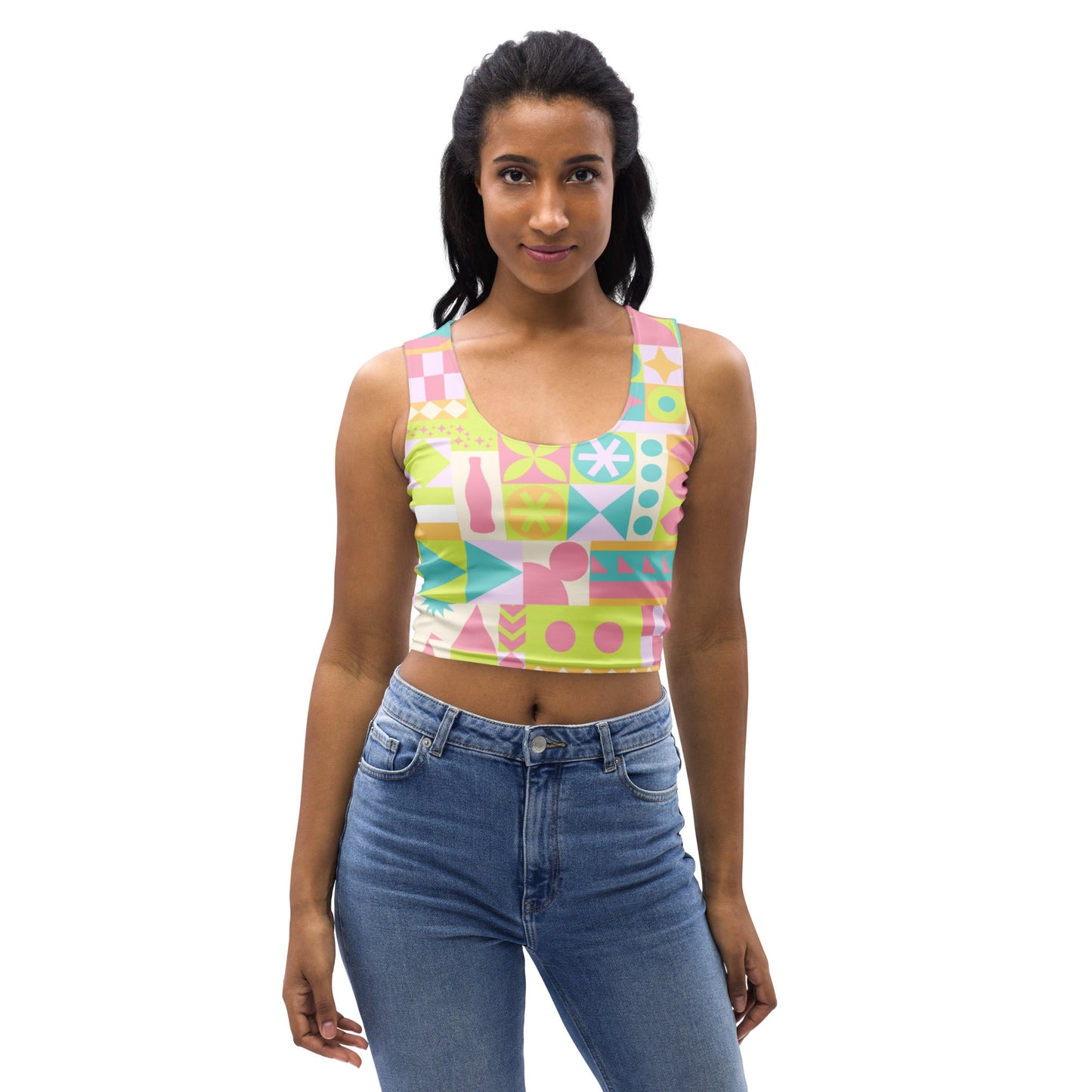 Blair Inspired Pastel Small World Crop Top active wearboundingWrong Lever Clothing