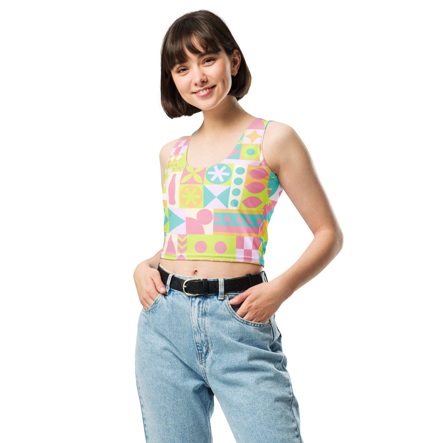 Blair Inspired Pastel Small World Crop Top active wearboundingWrong Lever Clothing