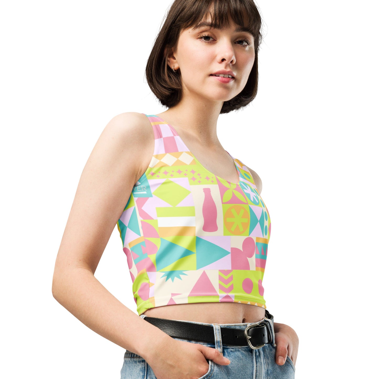 Blair Inspired Pastel Small World Crop Top active wearboundingWrong Lever Clothing