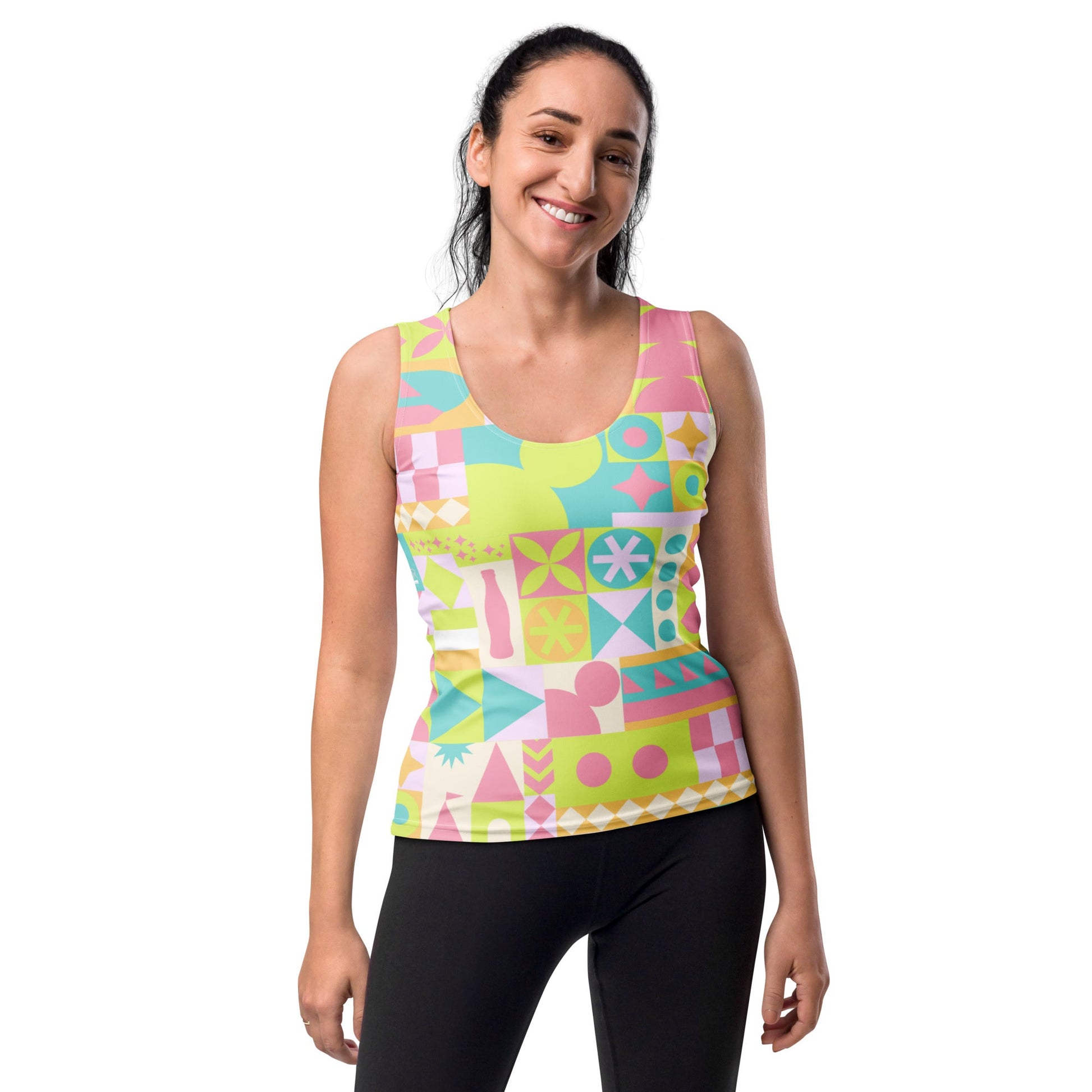 Blair Inspired Pastel Small World Tank Top active wearboundingWrong Lever Clothing