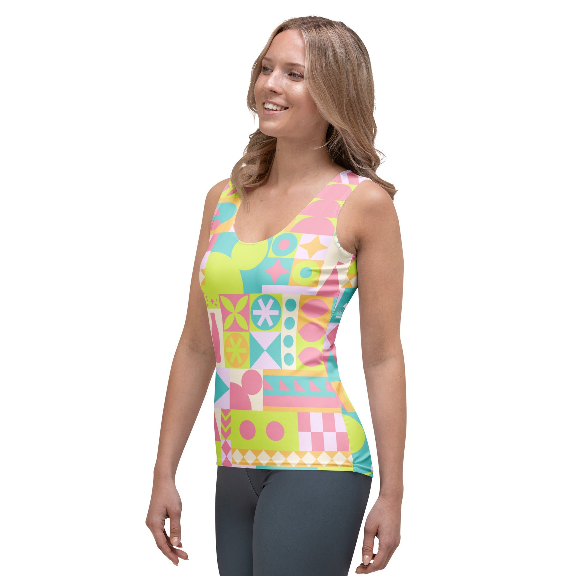 Blair Inspired Pastel Small World Tank Top active wearboundingWrong Lever Clothing