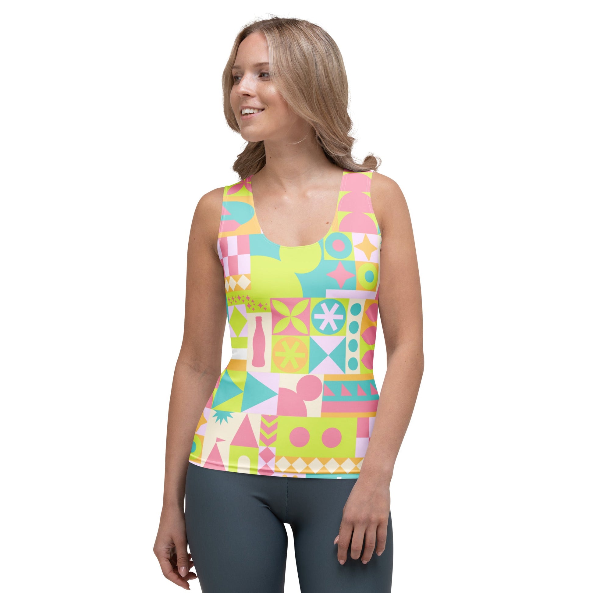 Blair Inspired Pastel Small World Tank Top active wearboundingWrong Lever Clothing