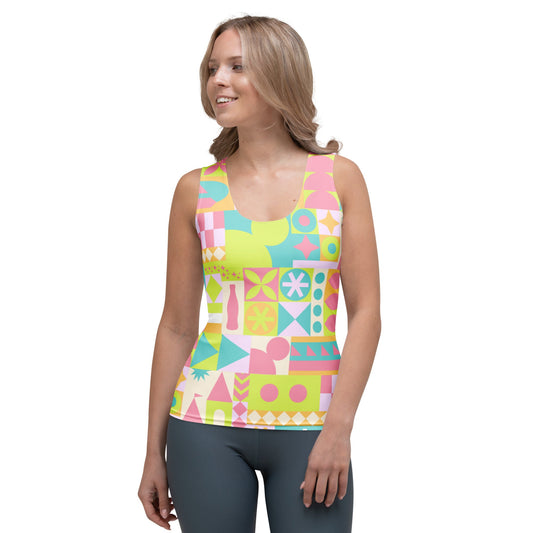 Blair Inspired Pastel Small World Tank Top active wearboundingWrong Lever Clothing