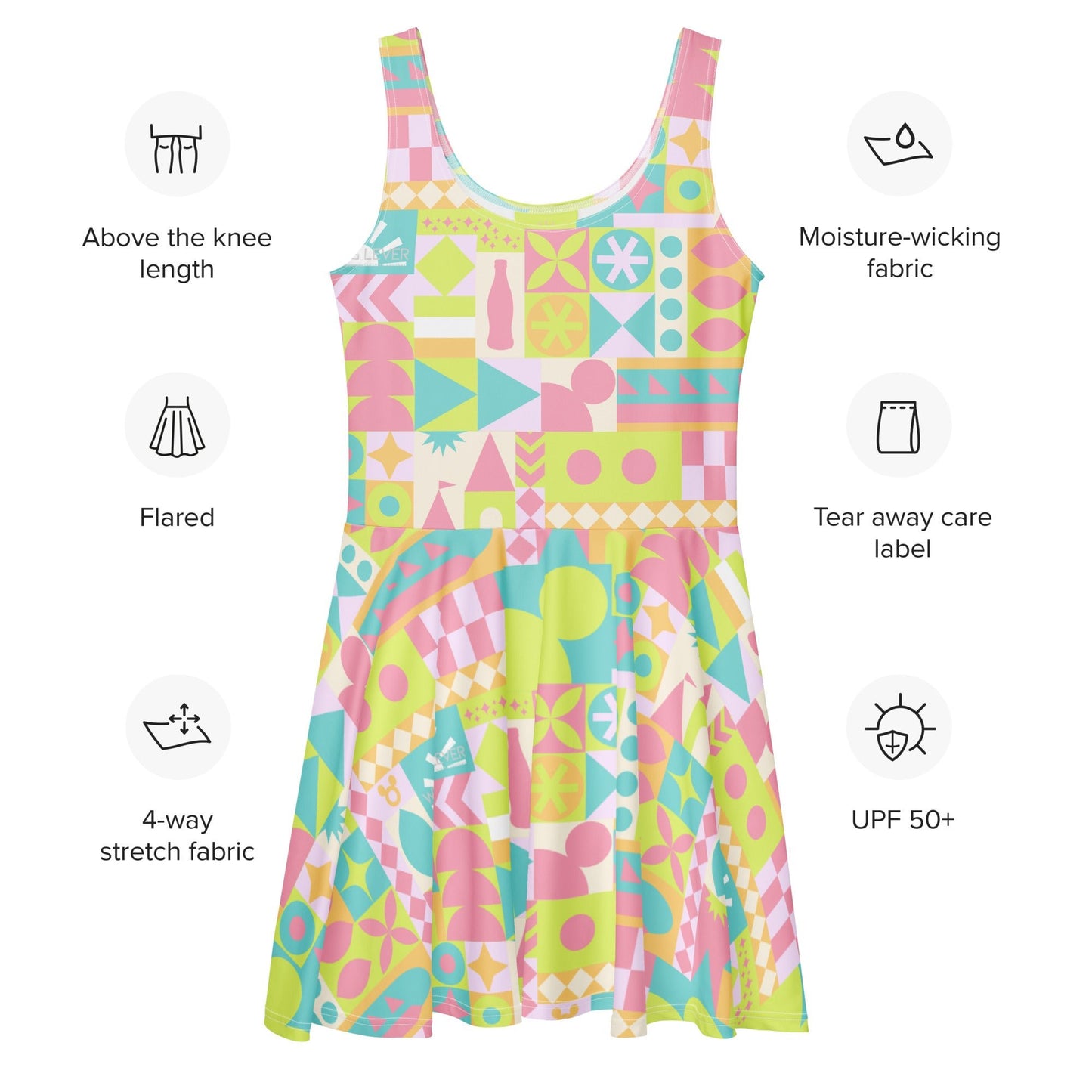 Blair Inspired Small World Pastel Skater Dress - Park Trips, all day active wear active wearboundingWrong Lever Clothing