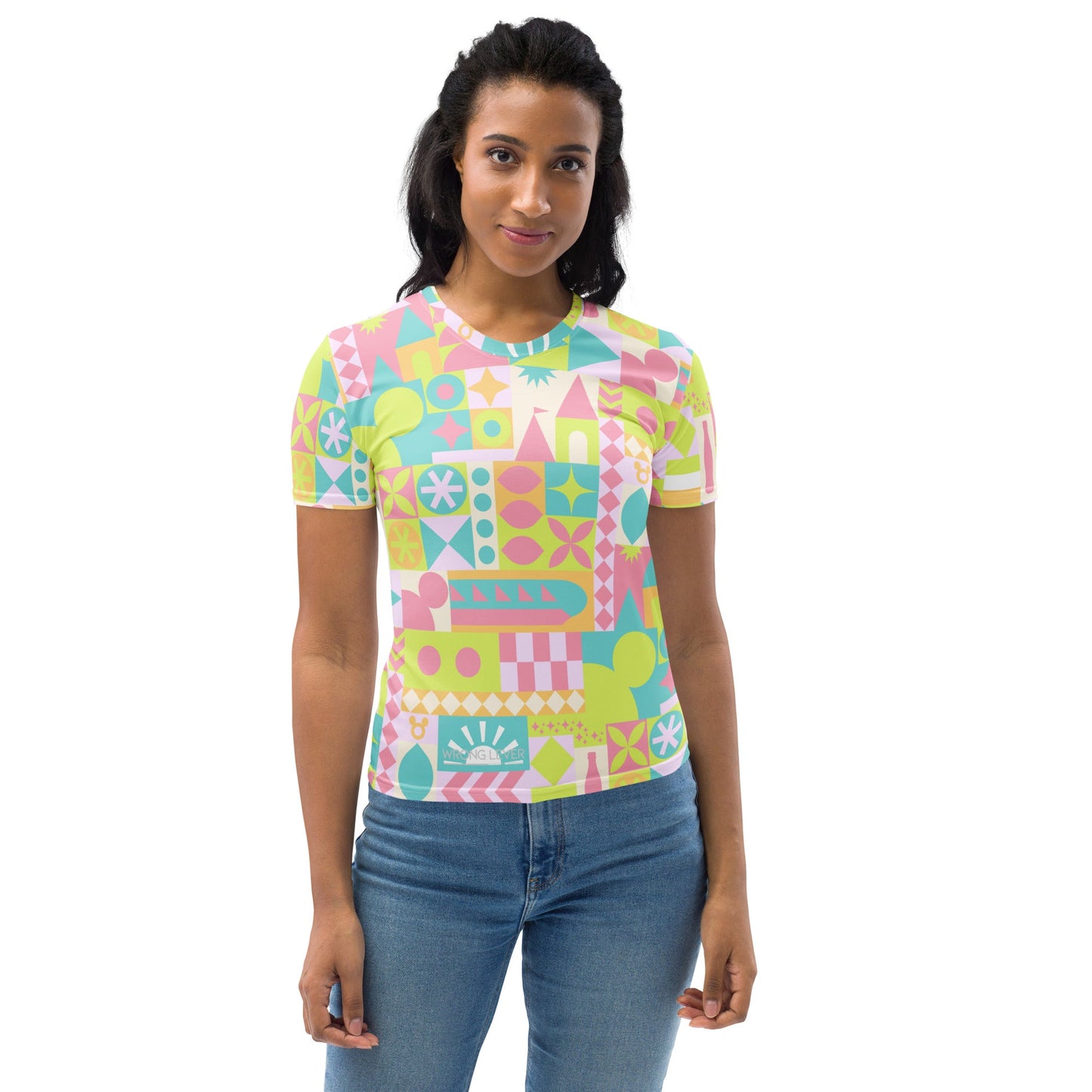 Blair Inspired Small World Pastel Women's T-shirt active wearboundingWrong Lever Clothing