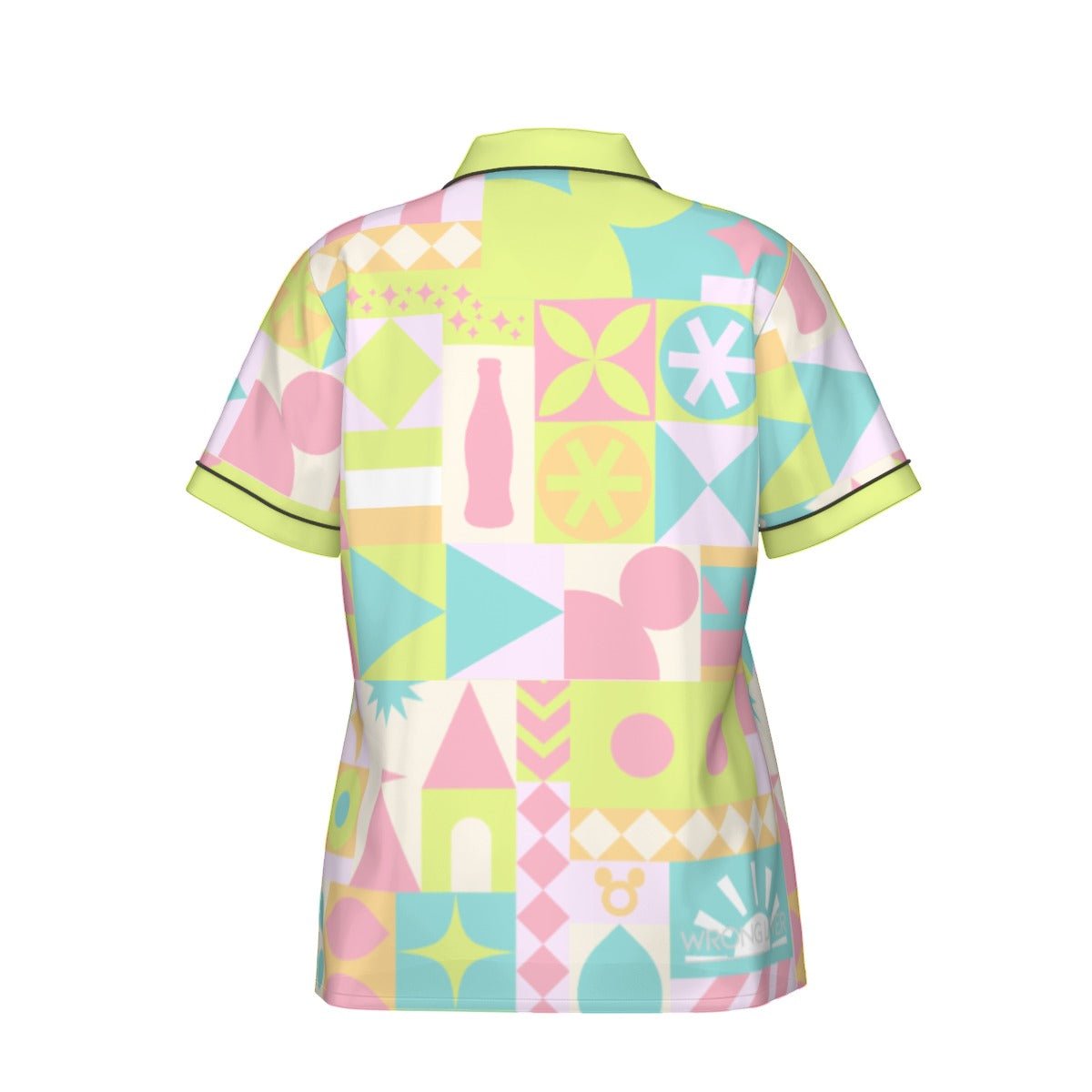 Blair Inspired Small World Women's Imitation Silk Pajama Set With Short Sleeve Blair Inspired Small World Women's Imitation Silk Pajama Set With Short SleeveWrong Lever Clothing