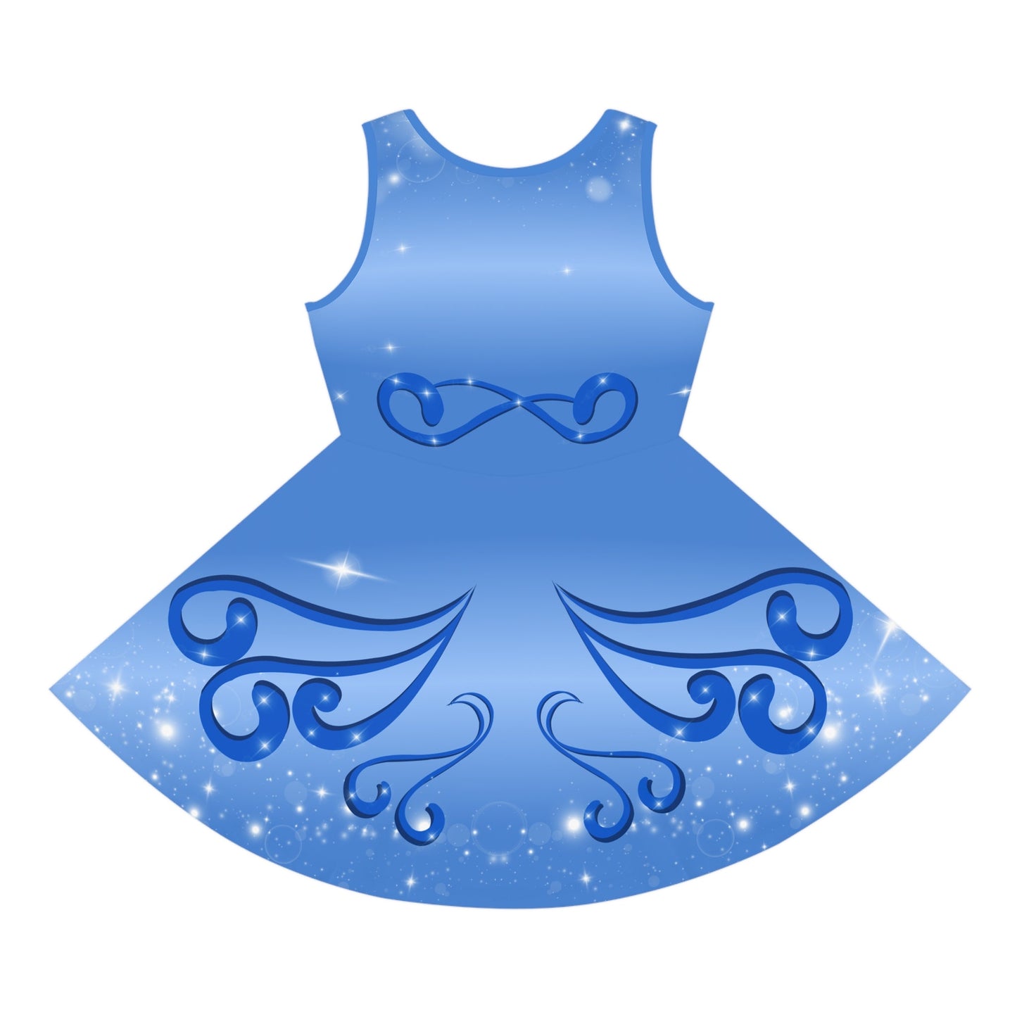 Blue Fairy Girls' Sleeveless Sundress, fandom dress, casual cosplay, festive costume blue fairydisney costumeAll Over PrintsWrong Lever Clothing