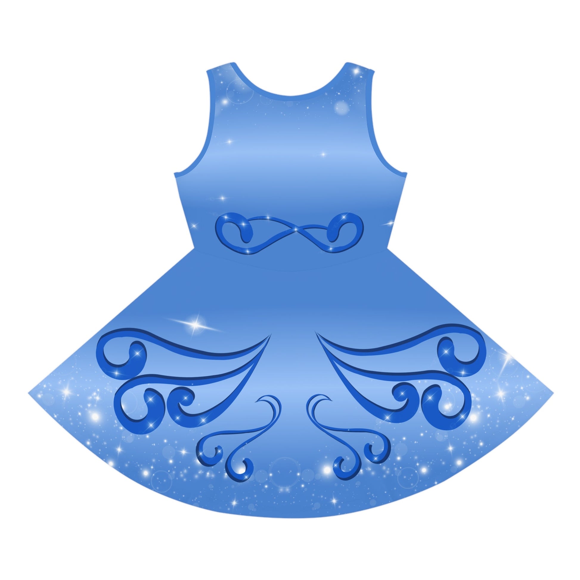 Blue Fairy Girls' Sleeveless Sundress, fandom dress, casual cosplay, festive costume blue fairydisney costumeAll Over PrintsWrong Lever Clothing