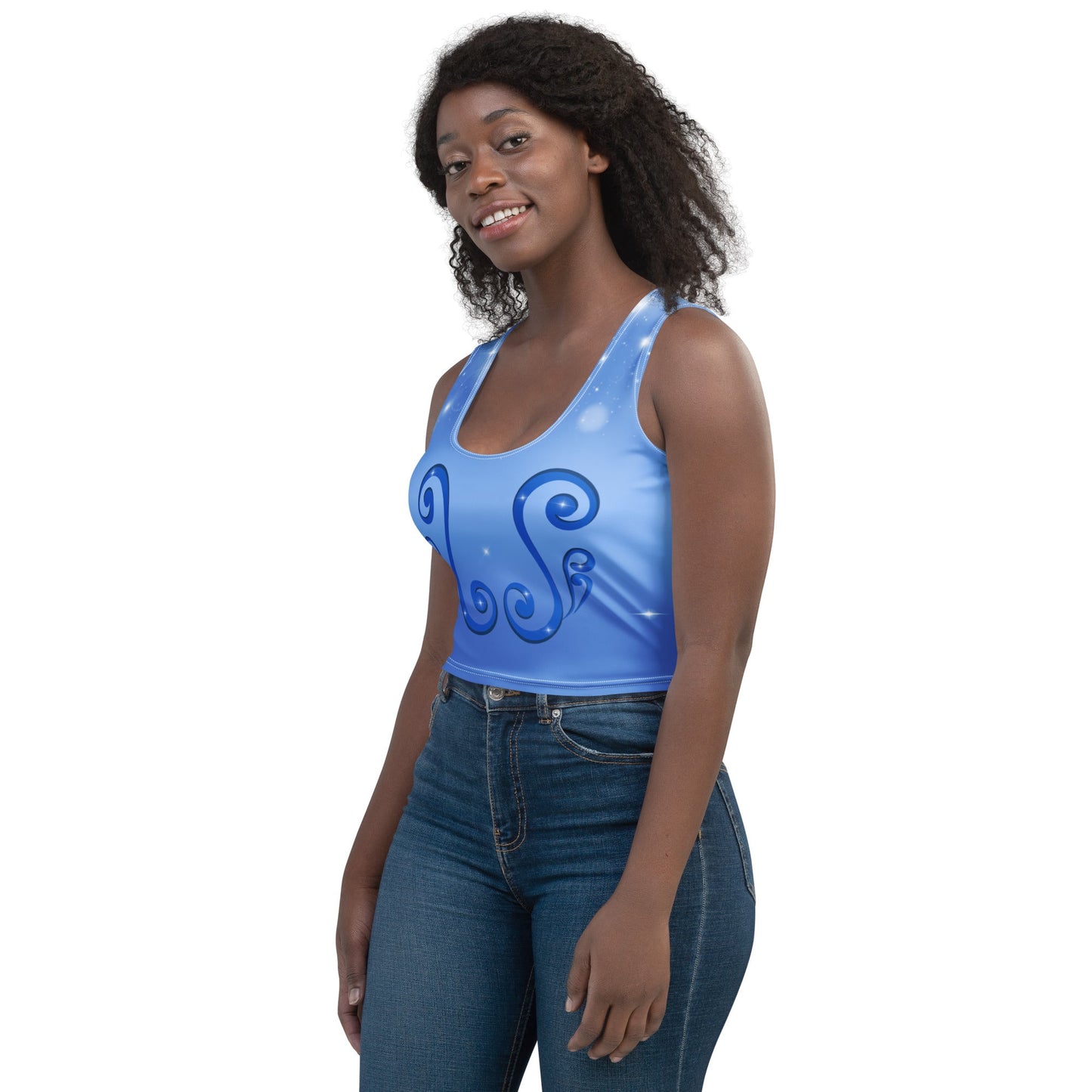 Blue Fairy Starlight crop top - fandom top, casual cosplay, festive costume blue fairydisney adultWrong Lever Clothing