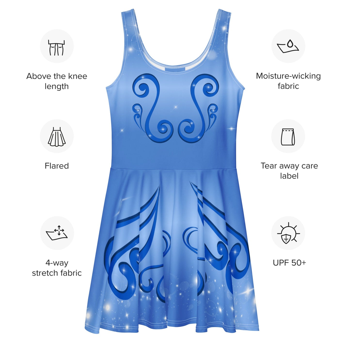 Blue Fairy Starlight Skater Dress - parade costume, cosplay, halloween style blue fairydisney adultWrong Lever Clothing