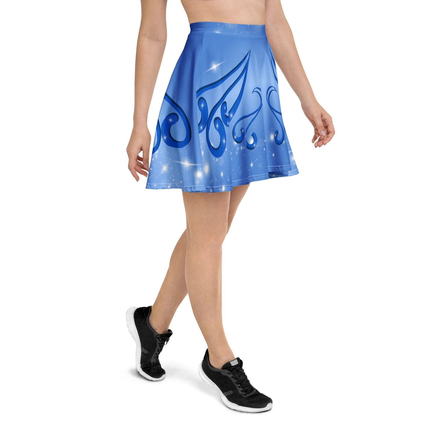 Blue Fairy Starlight Skater Skirt - fandom skirt, casual cosplay, festive costume adult skirtblue fairyWrong Lever Clothing