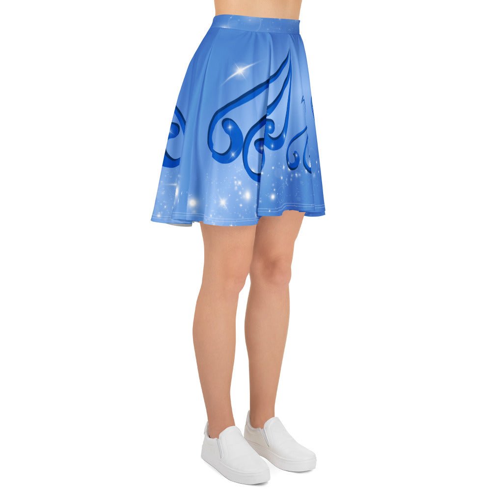 Blue Fairy Starlight Skater Skirt - fandom skirt, casual cosplay, festive costume adult skirtblue fairyWrong Lever Clothing
