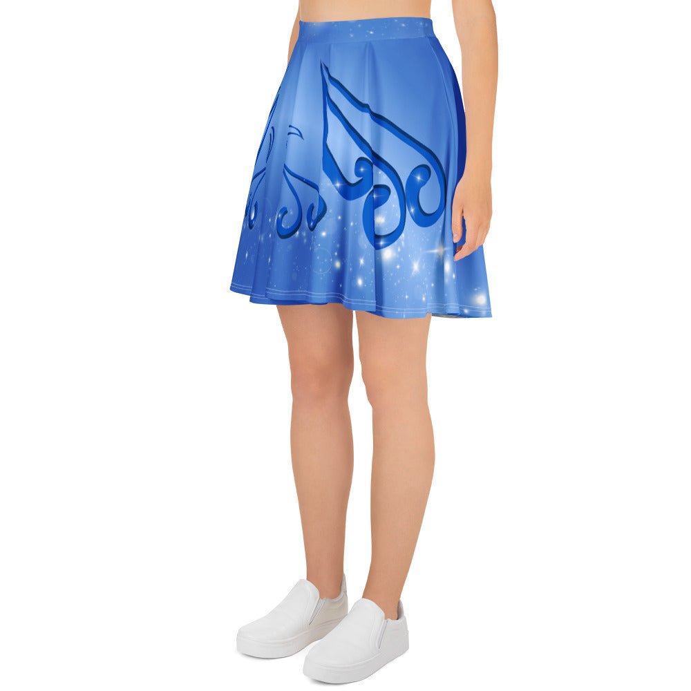 Blue Fairy Starlight Skater Skirt - fandom skirt, casual cosplay, festive costume adult skirtblue fairyWrong Lever Clothing
