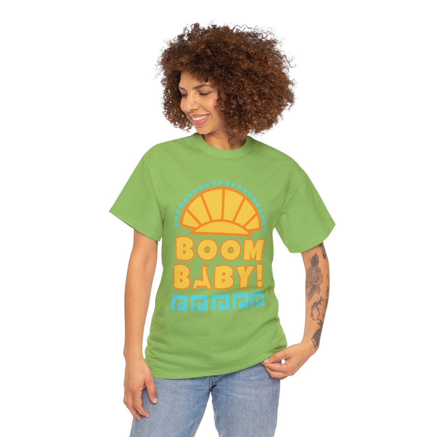 Boom Baby Llama Unisex Heavy Cotton Tee Crew neckDTGT-ShirtWrong Lever Clothing