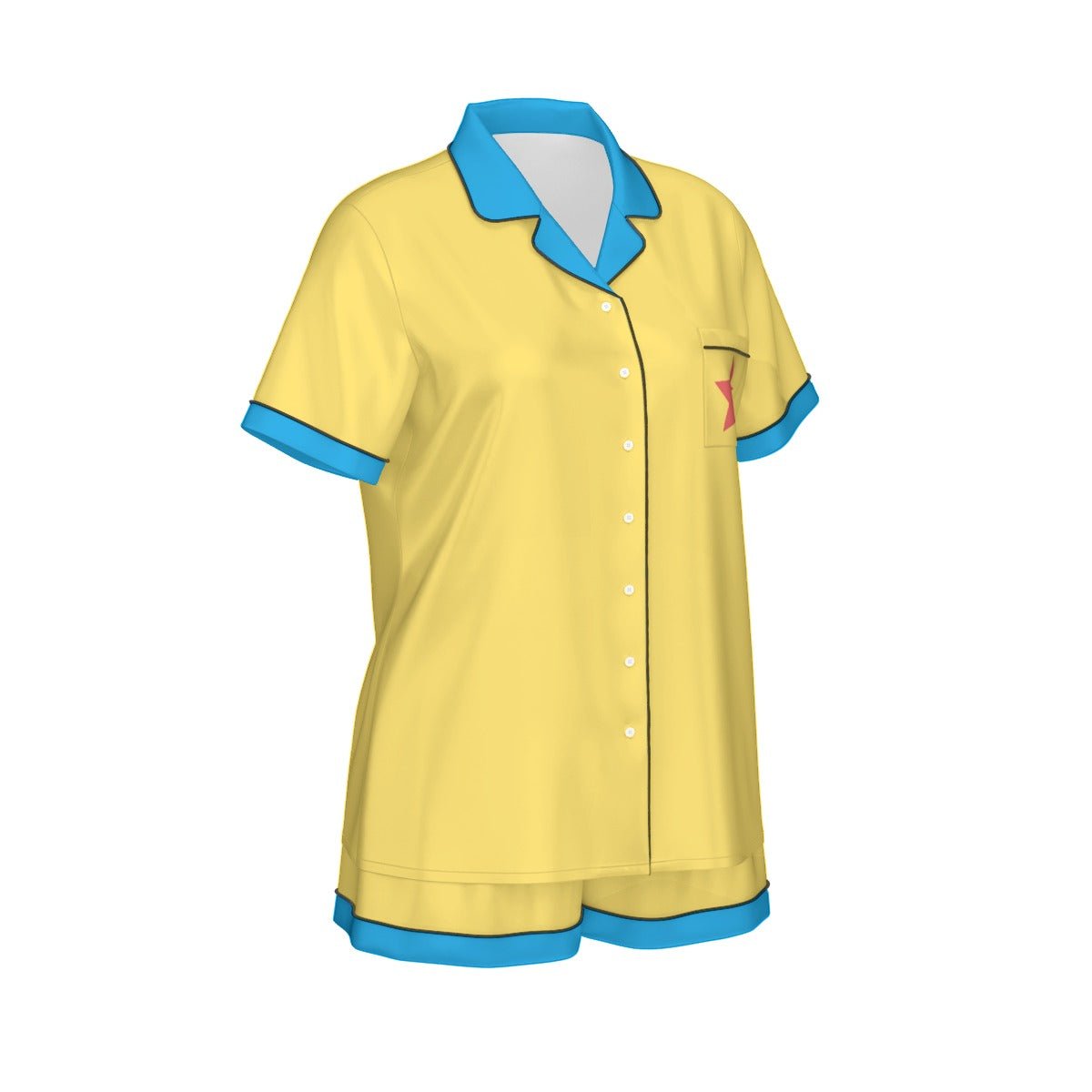 Cartoon Ball Women's Imitation Silk Short Sleeve Pajama Set Wrong Lever Clothing