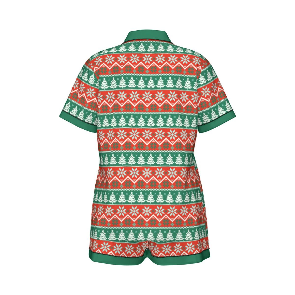 Christmas Plaid Women's Imitation Silk Short Sleeve Pajama Set Wrong Lever Clothing