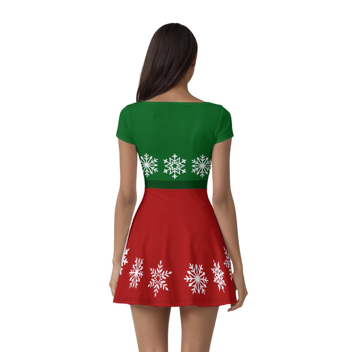 Christmas Sweater Skater Dress | Red & Green Holiday Park Dress adult christmasadult christmas dressWrong Lever Clothing