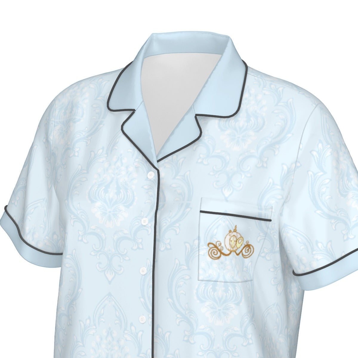 Cindy Women's Imitation Silk Short Sleeve Pajama Set Wrong Lever Clothing