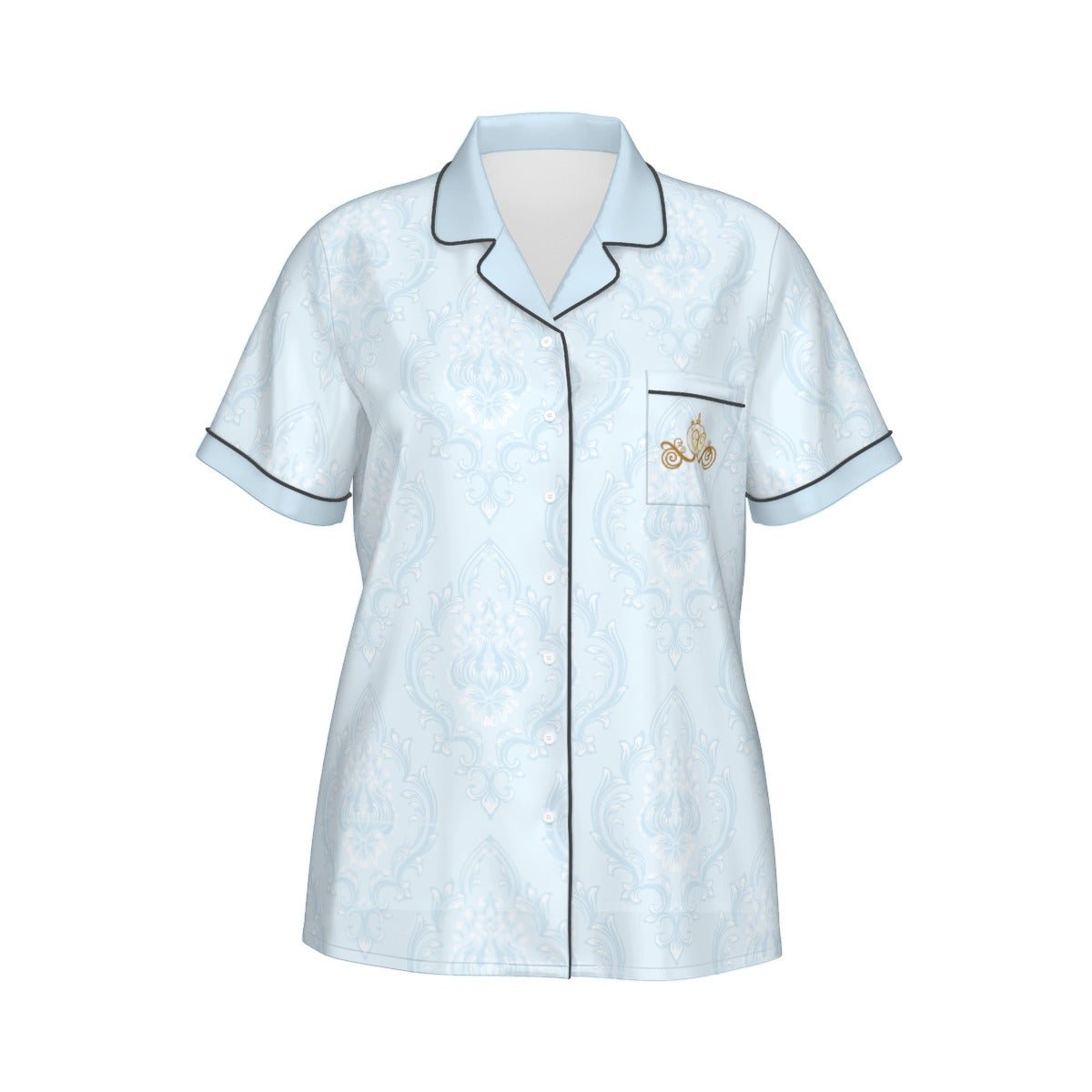 Cindy Women's Imitation Silk Short Sleeve Pajama Set Wrong Lever Clothing