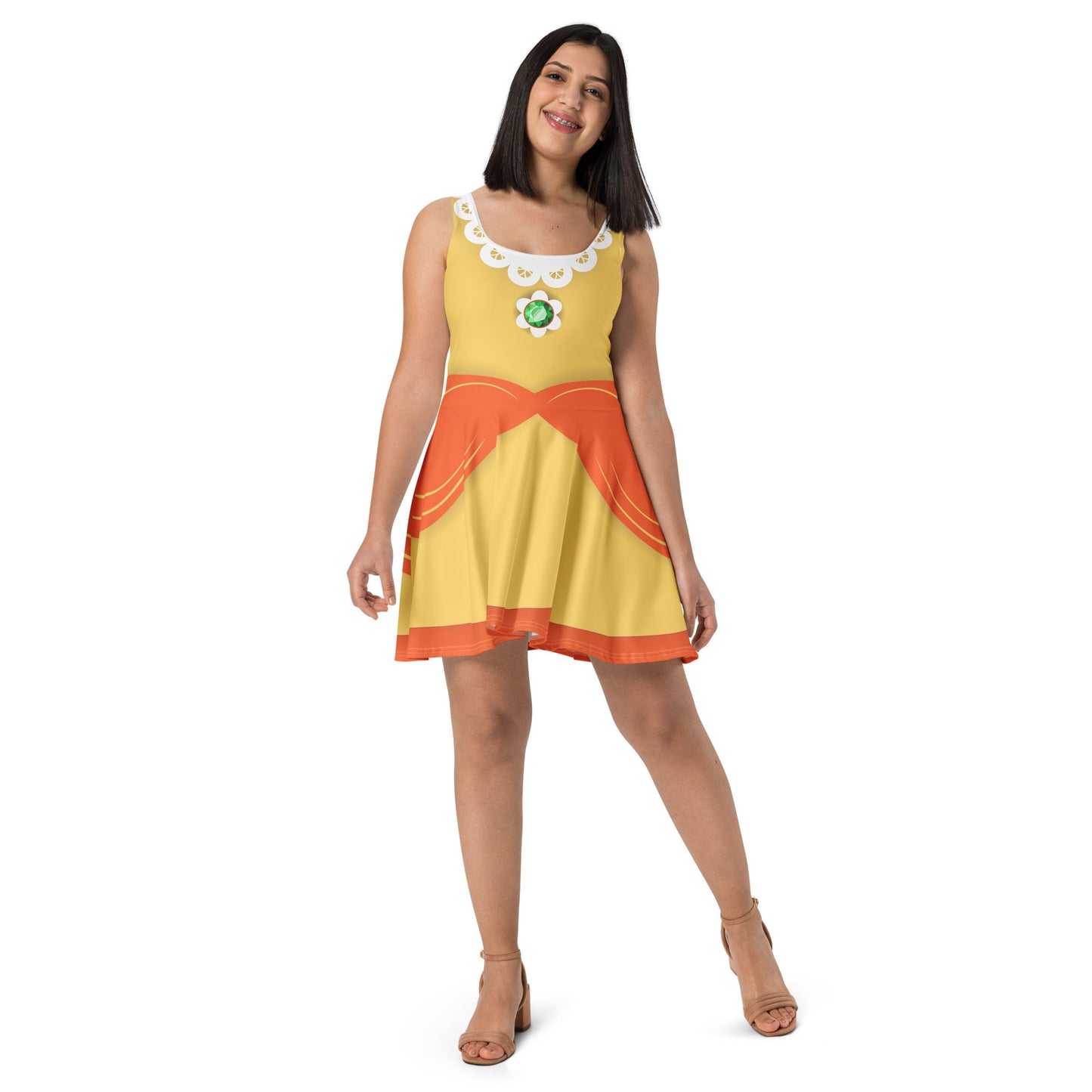 Daisy Princess Skater Dress adult mario costumeadult princess dressWrong Lever Clothing