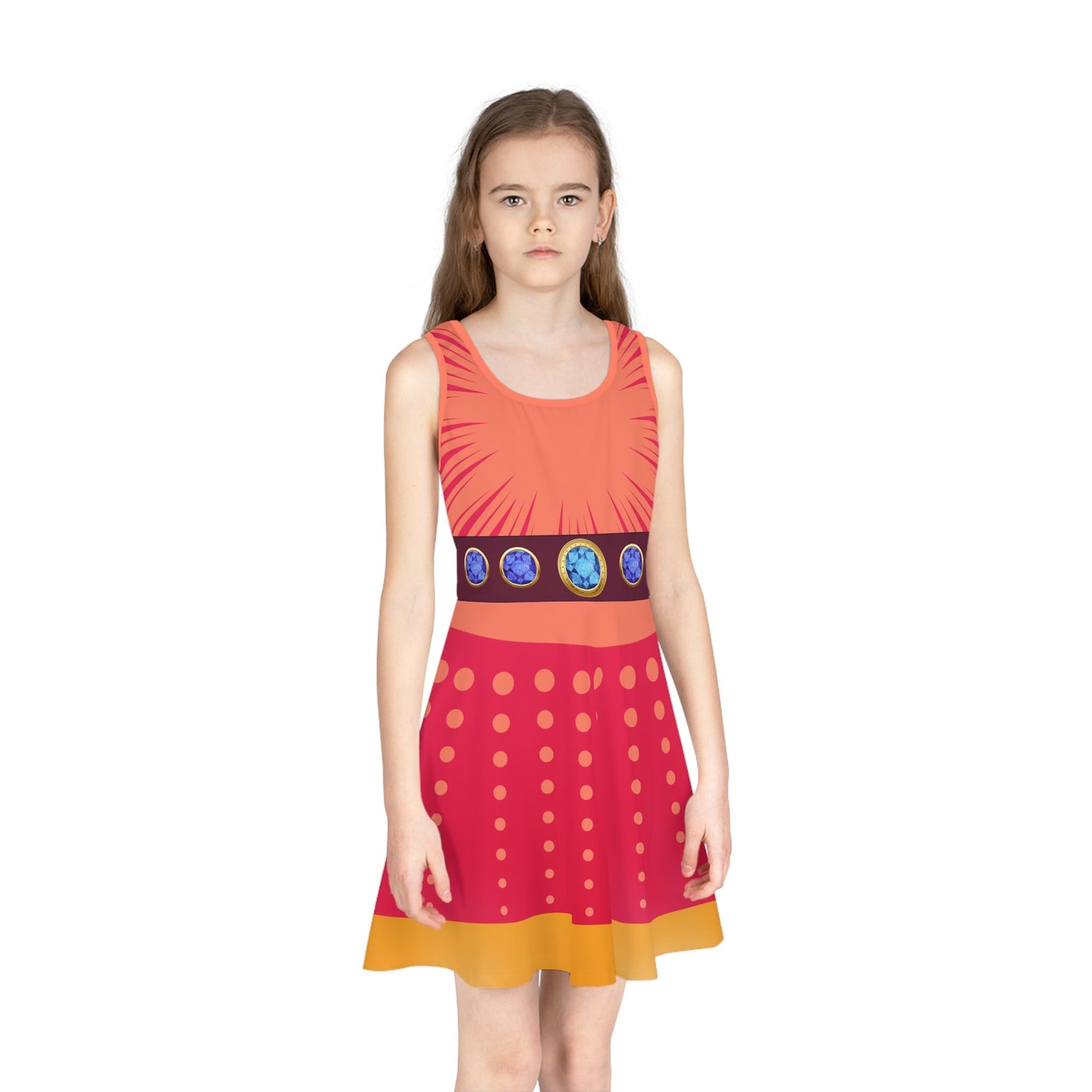 Destiny Superhero Sleeveless Sundress, Cruise Dress, Party Outfit, Birthday Gift, Playful Wear, Vacation Dress Birthday Giftcosplaykids dressWrong Lever Clothing