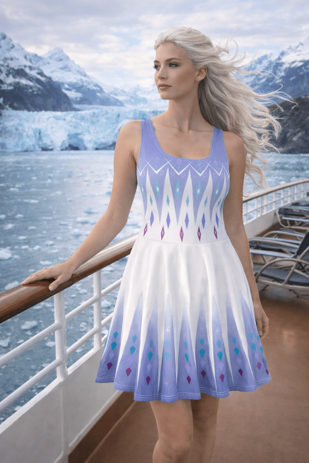 Elsa Frozen Skater Dress M Elsa Frozen Skater Dress M