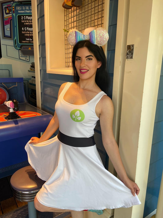 EVE Robot Inspired Skater Dress - cosplay, bounding, costume boundingcasual cosplaySkater DressWrong Lever Clothing
