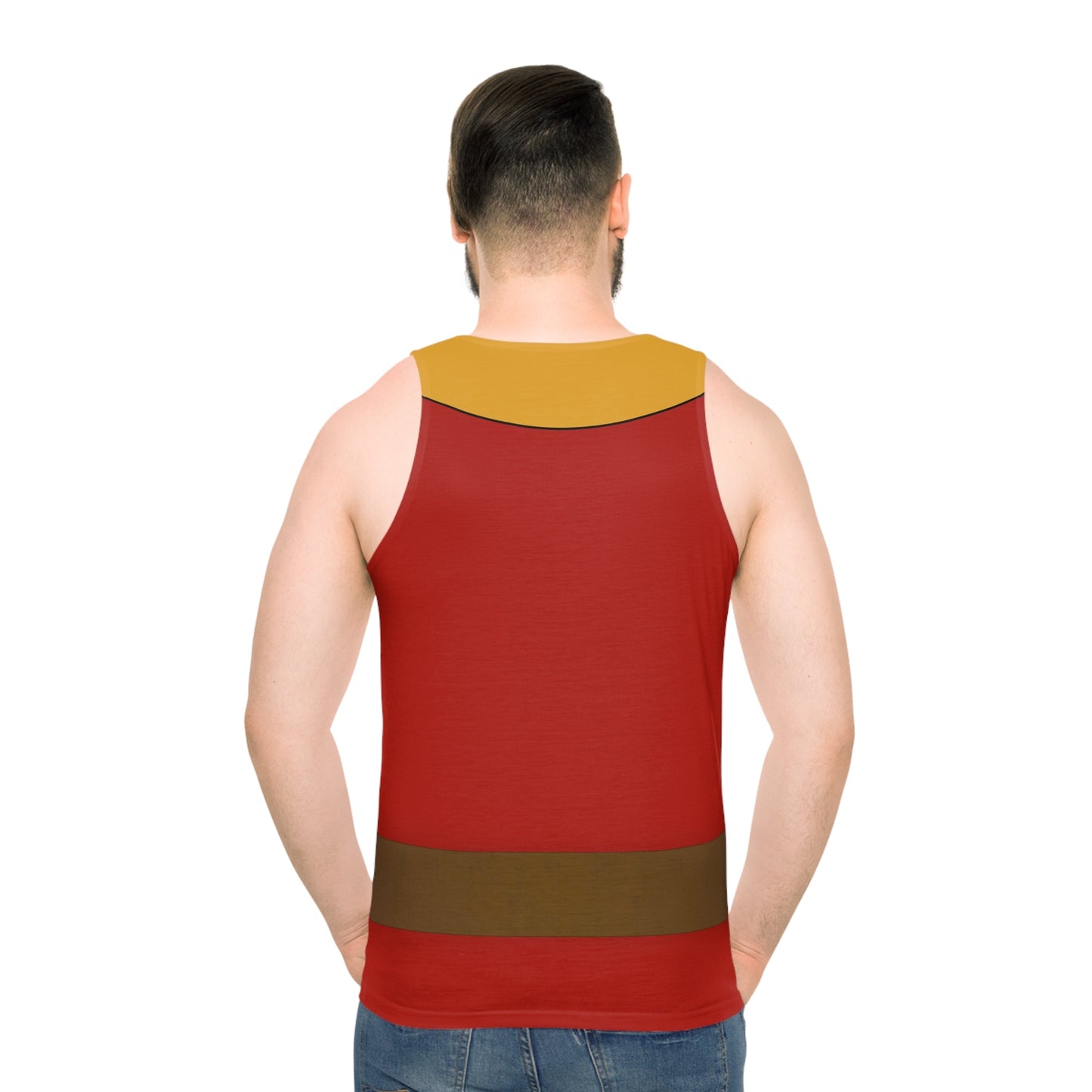 Gaston Inspired Tank Top for Bounding, Park Days, and Costumes - Unisex, Villain Shirt, Inspired Sleeveless Tee Beauty and the BeastCharacter inspiredAll Over PrintsWrong Lever Clothing