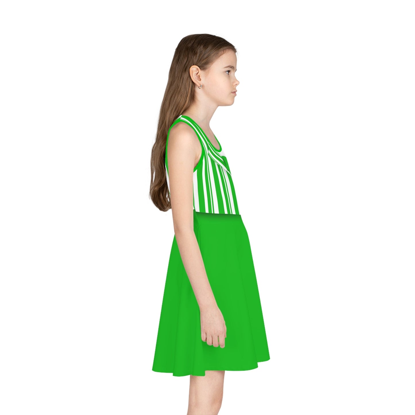 Green Dapper Day Main St Magic Inspired Girl's Skater Dress - Bounding Main St USA Style adult disney halloweenadult halloweenAll Over PrintsWrong Lever Clothing