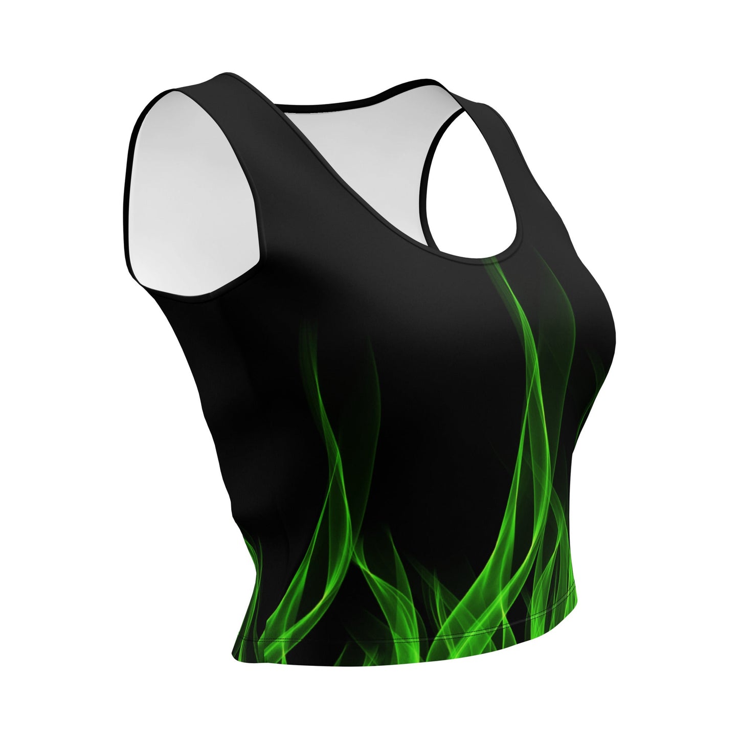 Green Flame Crop Top biker styleboundingWrong Lever Clothing