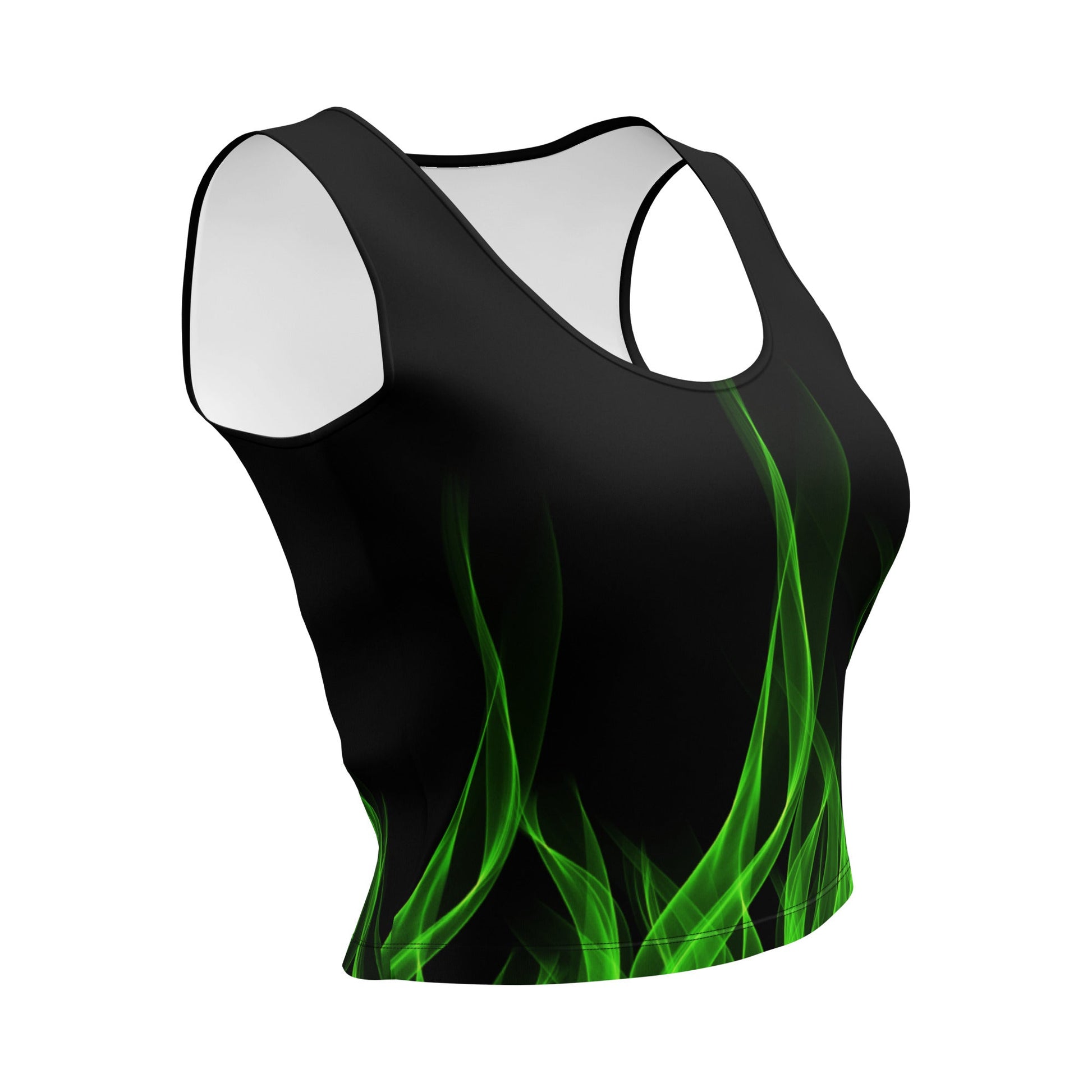 Green Flame Crop Top biker styleboundingWrong Lever Clothing