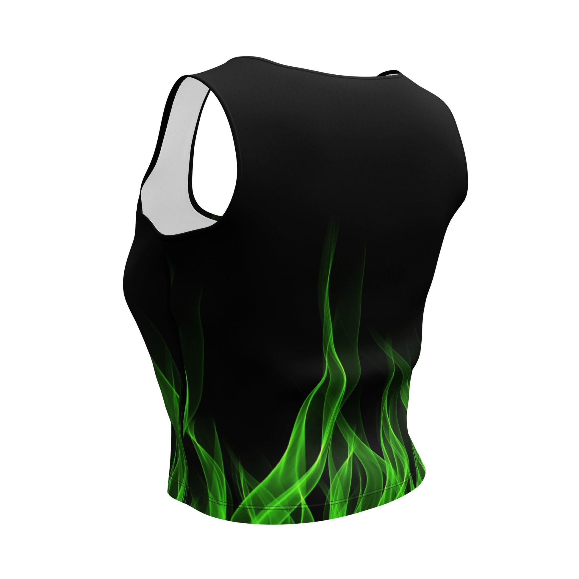 Green Flame Crop Top biker styleboundingWrong Lever Clothing