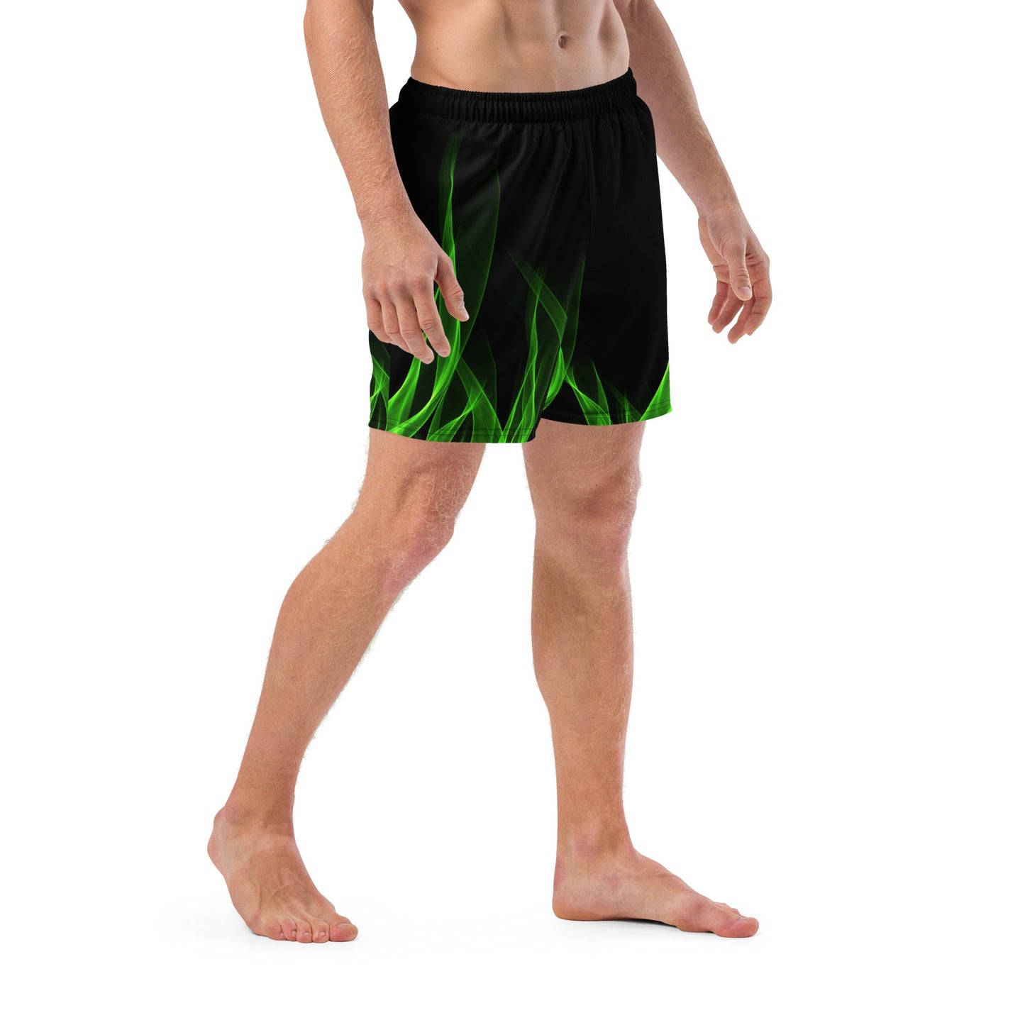 Green Flame Men's swim trunks biker styleBiker swimWrong Lever Clothing