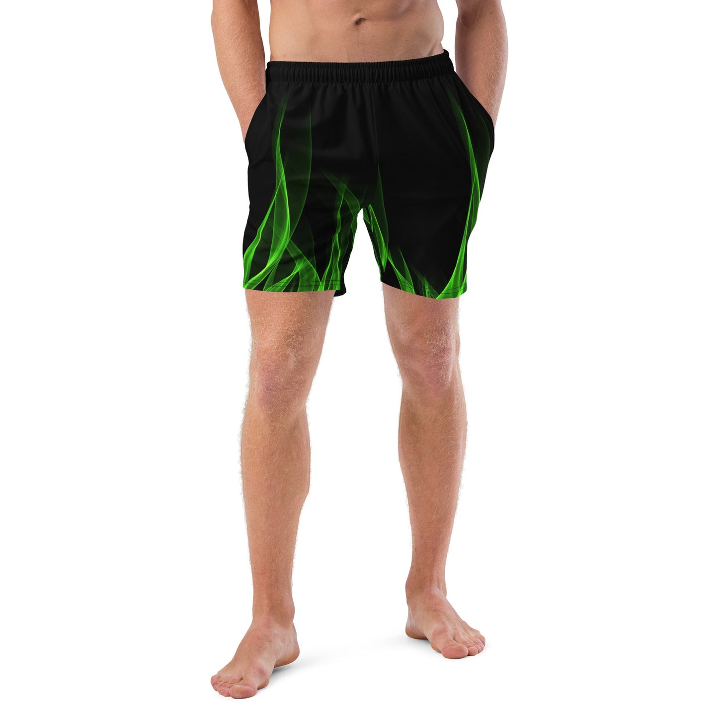 Green Flame Men's swim trunks biker styleBiker swimWrong Lever Clothing