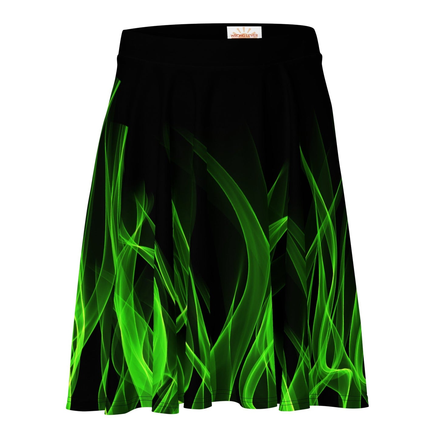 Green Flame Skater Skirt boundingcosplayWrong Lever Clothing