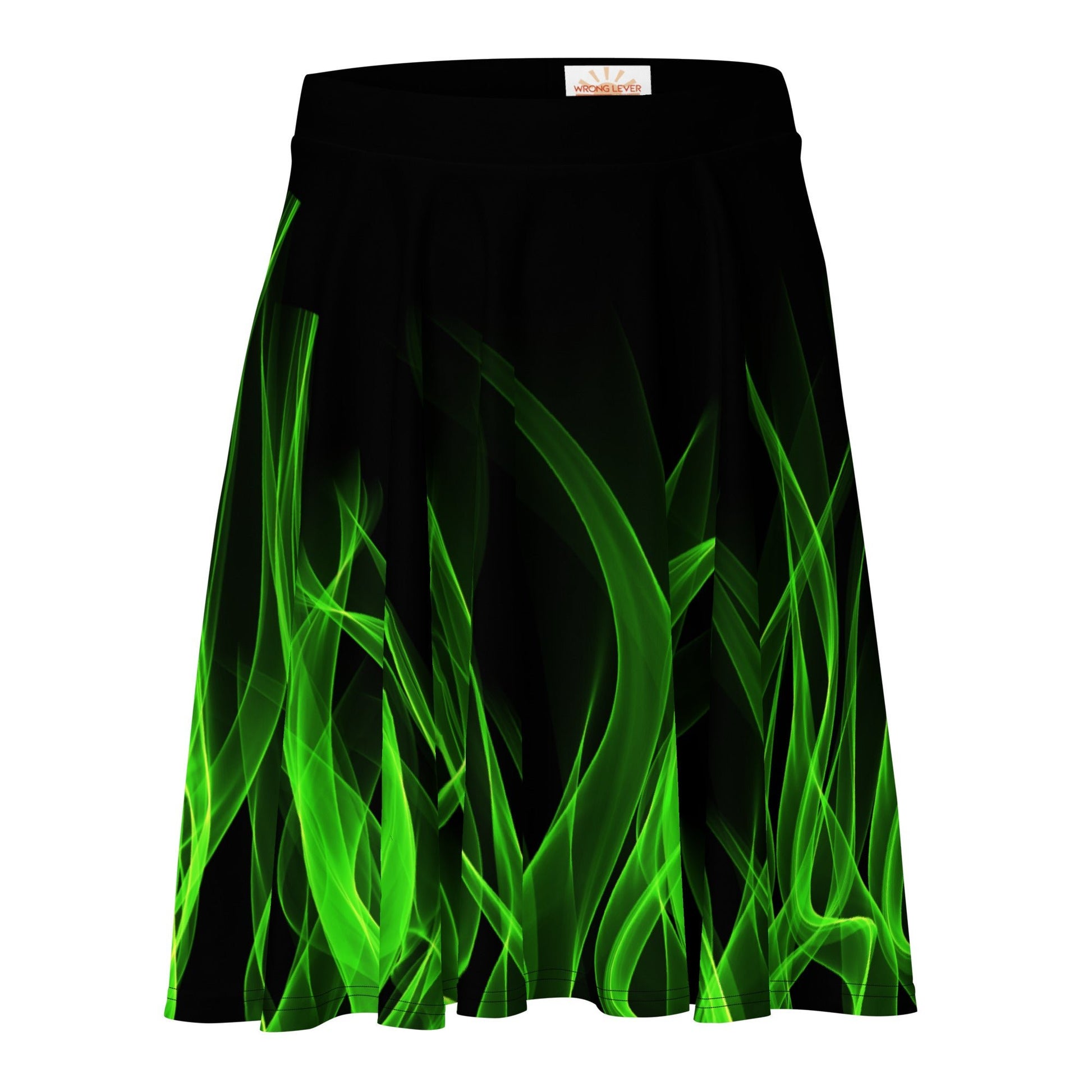Green Flame Skater Skirt boundingcosplayWrong Lever Clothing