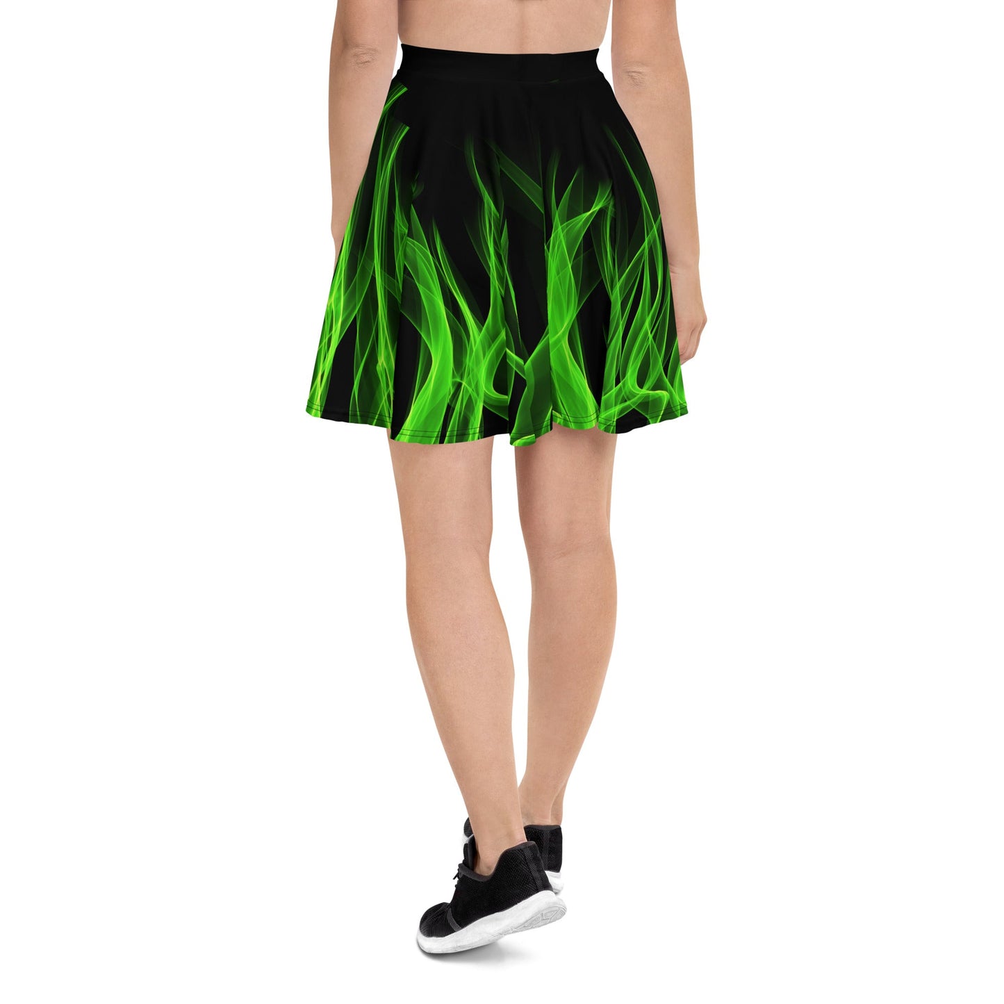 Green Flame Skater Skirt boundingcosplayWrong Lever Clothing