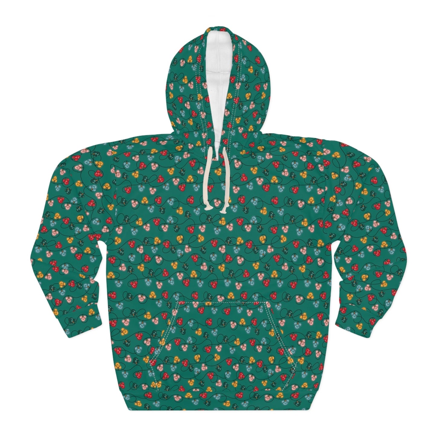 Green Mouse Ornaments Unisex Pullover Hoodie All Over PrintAOP ClothingAll Over PrintsWrong Lever Clothing