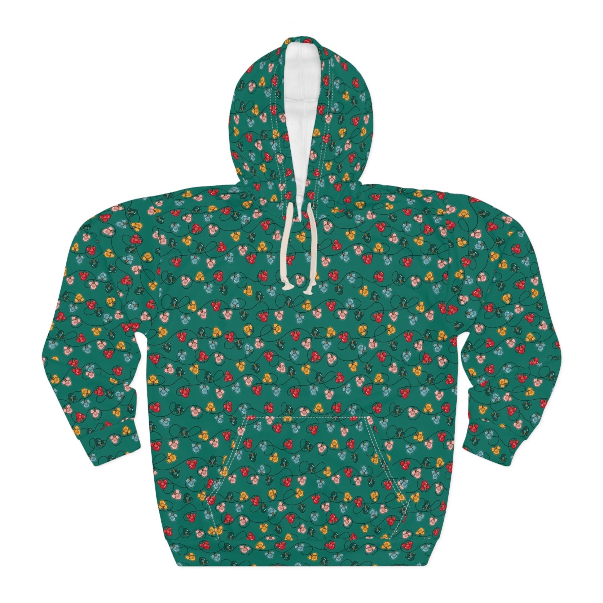 Green Mouse Ornaments Unisex Pullover Hoodie All Over PrintAOP ClothingAll Over PrintsWrong Lever Clothing