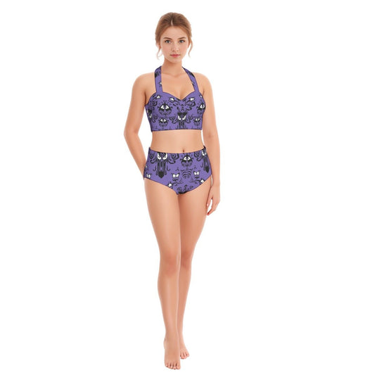 Haunted House Women's Swimsuit Set With Halter Haunted House Women's Swimsuit Set With HalterWrong Lever Clothing