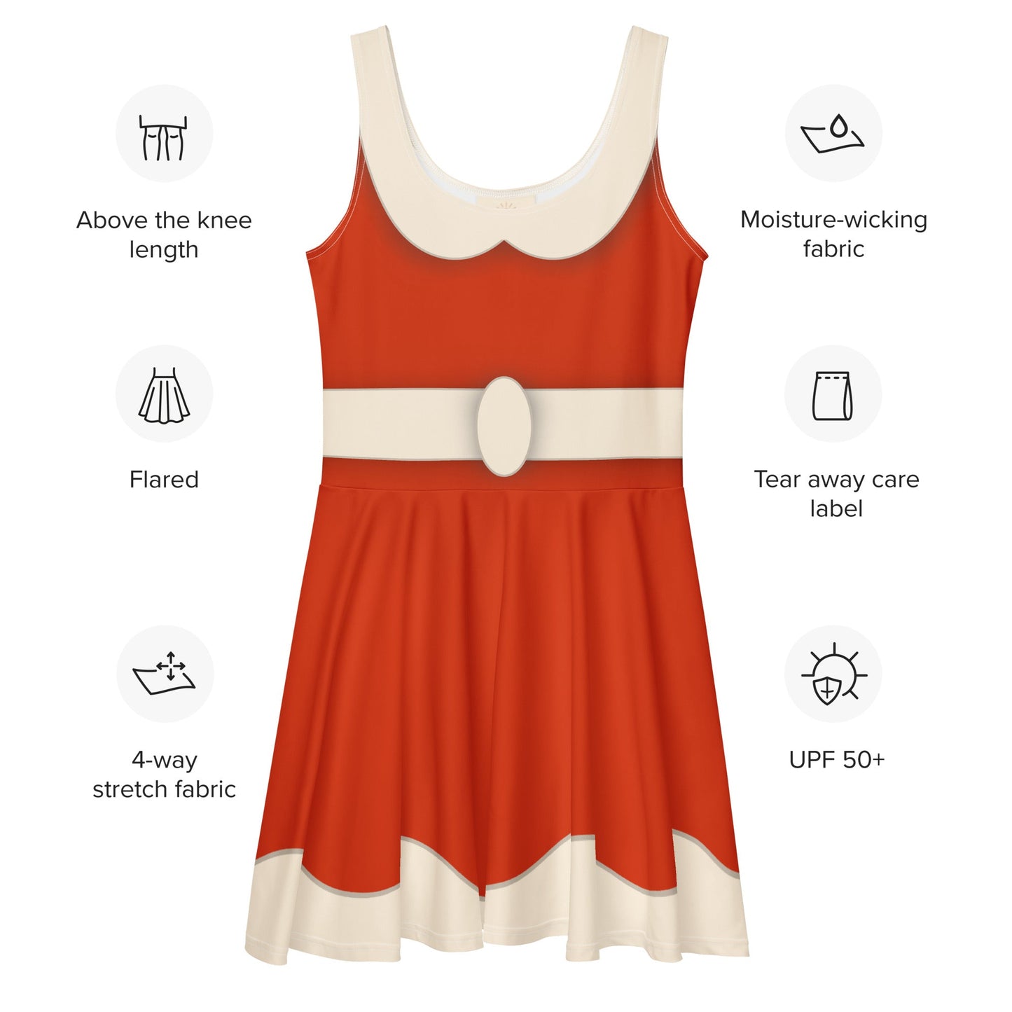 Holiday Bowtique Dress – Vintage Red Santa - Inspired Skater Dress | Jollywood Nights Outfit | Festive Disneybound Look christmas cosplayfestive disneyboundWrong Lever Clothing