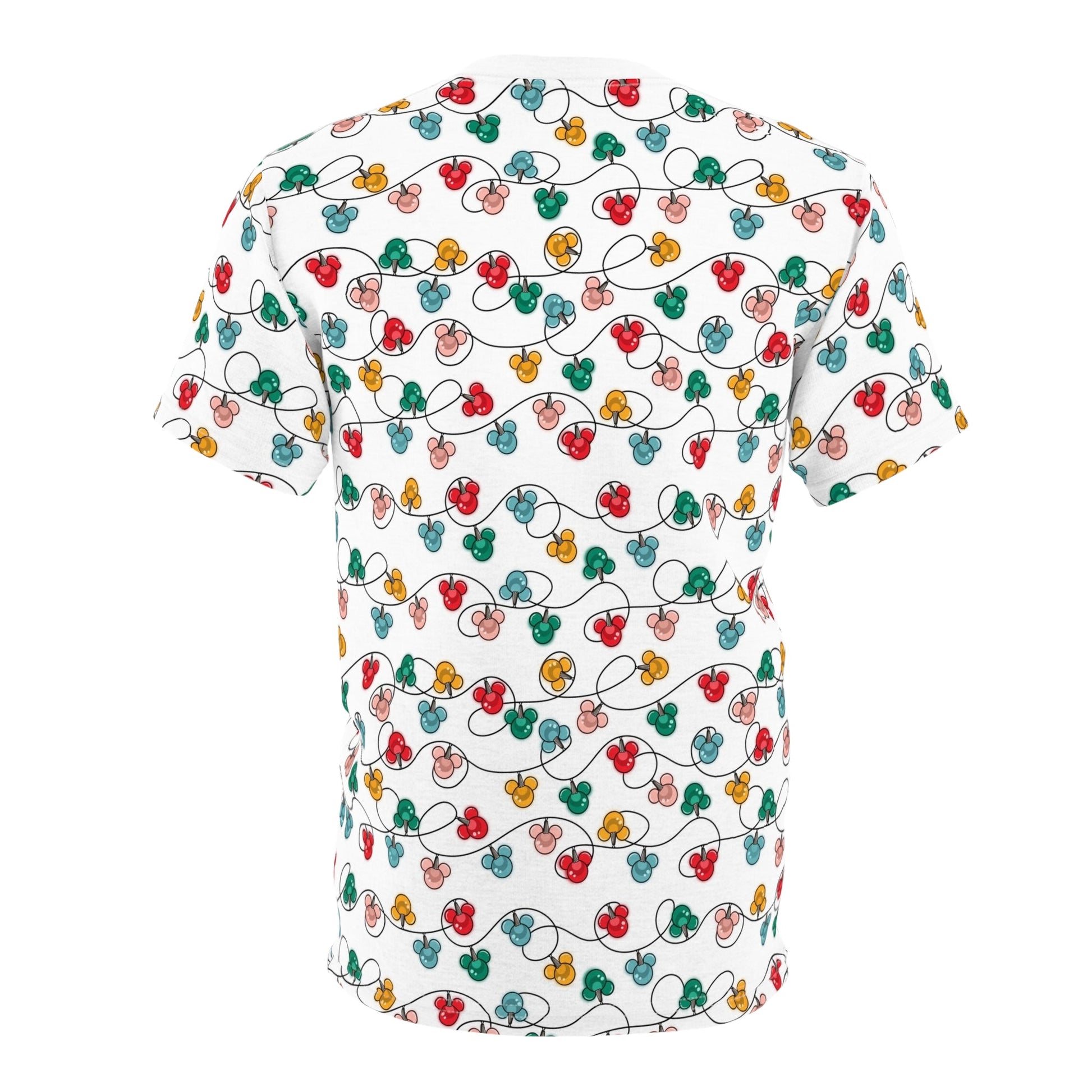 Inspired Christmas Lights Festive Unisex Tee with Colorful Light Design, Holiday Shirt, Party Attire, Gift for Friends, Christmas Apparel, Celebration Fashion All Over PrintsWrong Lever Clothing