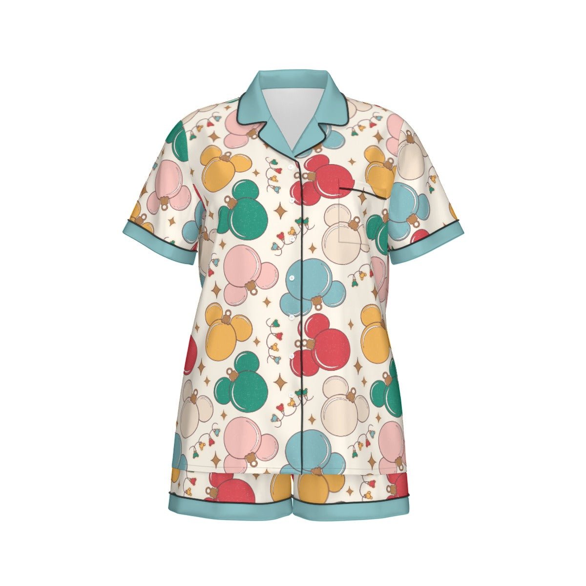 Inspired Ornaments Women's Imitation Silk Short Sleeve Pajama Set Wrong Lever Clothing