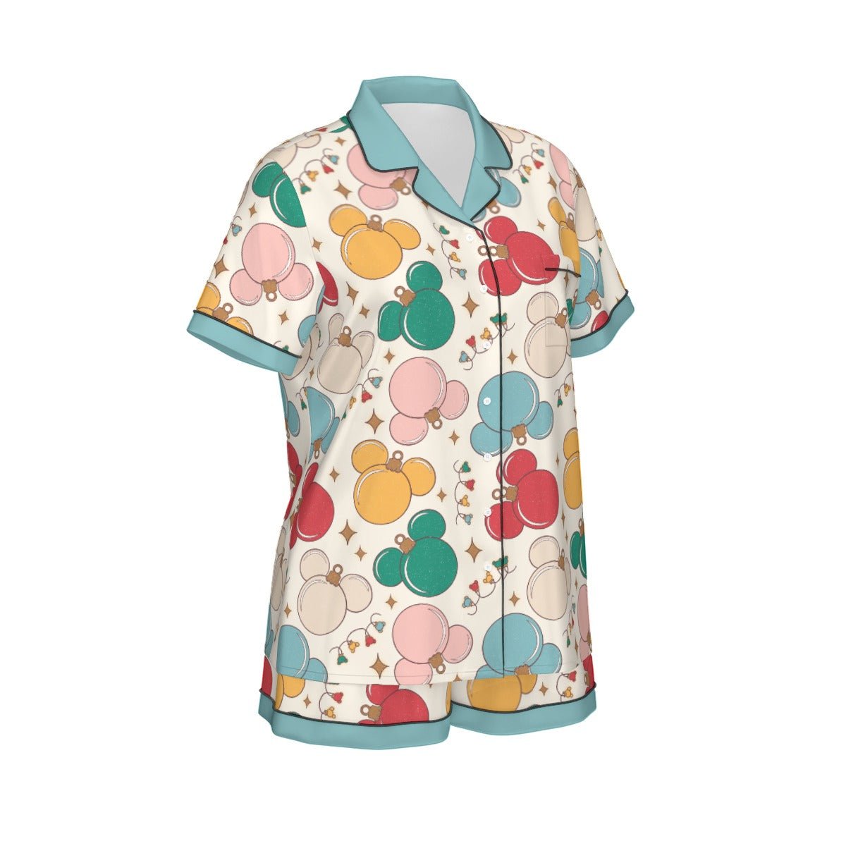 Inspired Ornaments Women's Imitation Silk Short Sleeve Pajama Set Wrong Lever Clothing