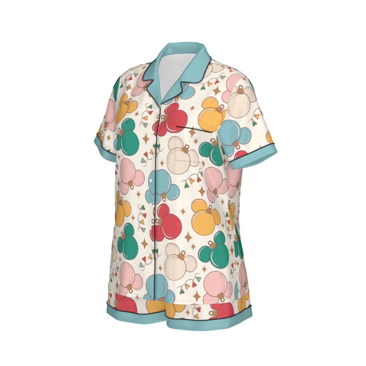 Inspired Ornaments Women's Imitation Silk Short Sleeve Pajama Set Wrong Lever Clothing