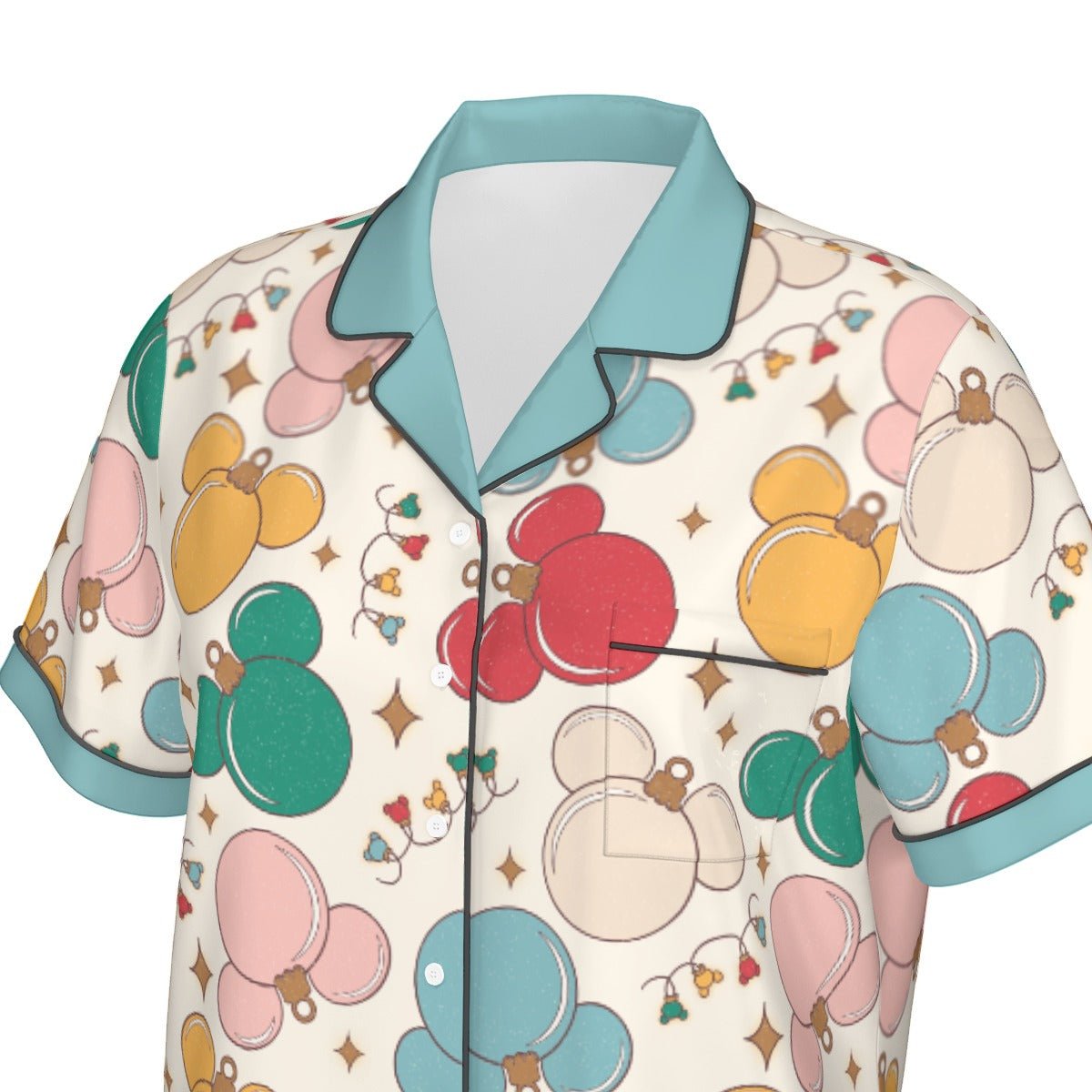 Inspired Ornaments Women's Imitation Silk Short Sleeve Pajama Set Wrong Lever Clothing